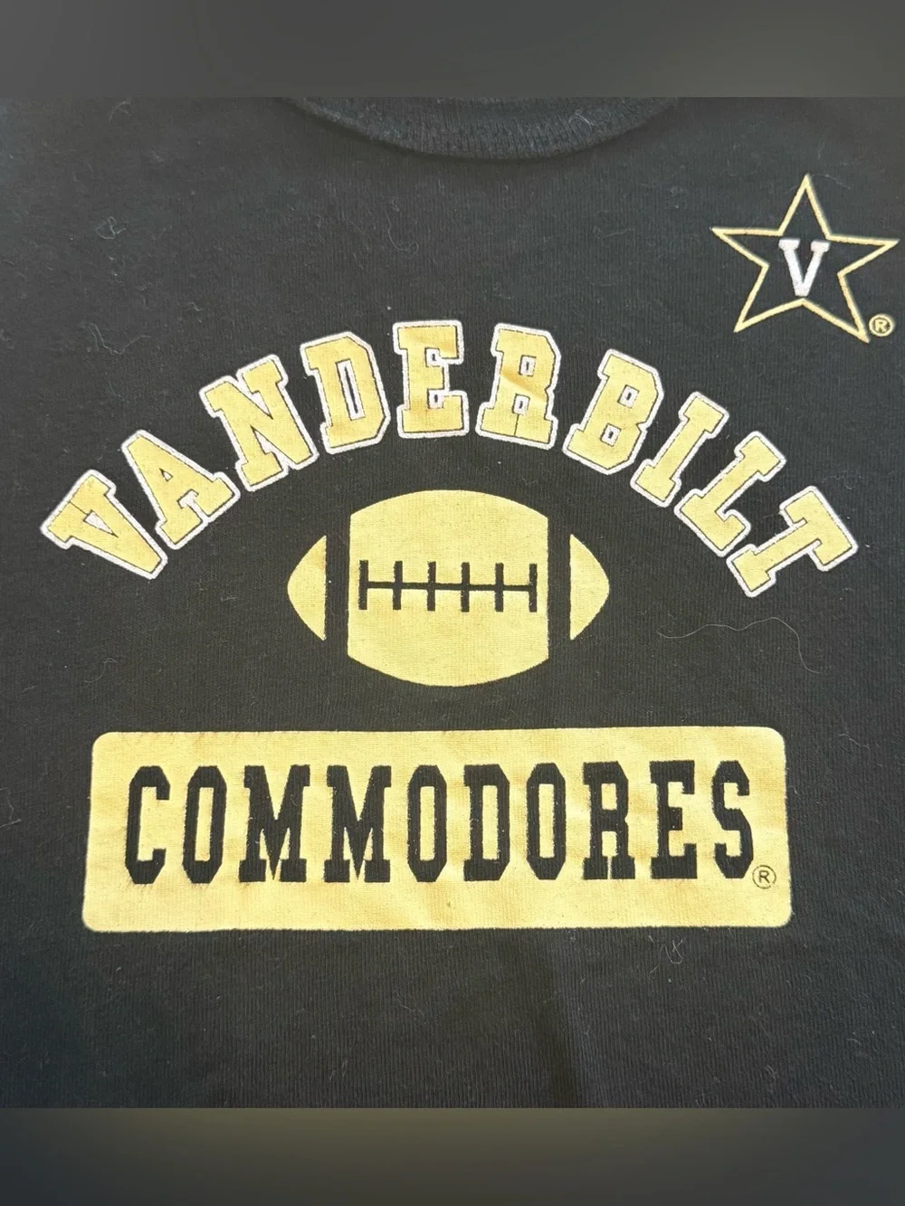 Vanderbilt Commodores Baby Bodysuit 0–3M Football Jersey Black Gold Outfit